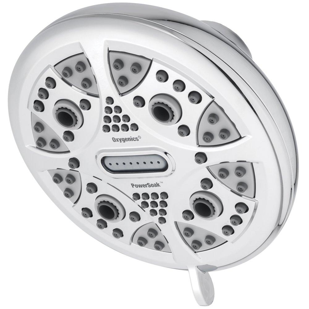 Oxygenics, 5Spray, PowerSoak, Rain Shower Head, Chrome, 1.8 GPM 42288