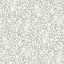 Chesapeake Parliament Light Grey Owl Prepasted Non Woven Blend Wallpaper, 20.5-in by 33-ft, 56.4 sq. ft.