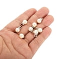 thumbnail image 4 of Unique Bargains Pendentifs Perles Factices 8 mm, Lot de 100 Perles Rondes Imitation Perle avec Strass, Beige Argenté, 4 of 6