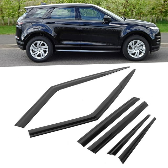 Weather - Deflector De Parasol Para Ventana, Color Negro, Para Lluvia Y Sol, Compatible Con Evoque 2011 En Adelante, 6 Unidades