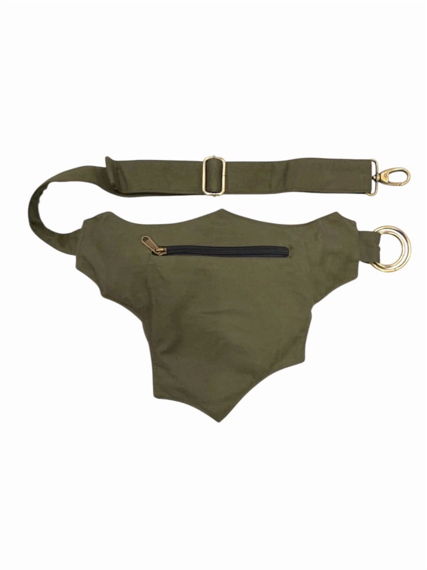 Narayani Crafts Unisex Fanny Pack Utility Waist Bag Cotton Canvas Hip Belt with Pouch Pockets