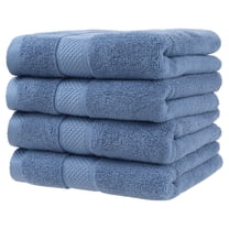 Unique Bargains Hand Towels 14" x 30" Lightweight Soft Washcloths Set for Kitchen Bathroom Blue 4pk