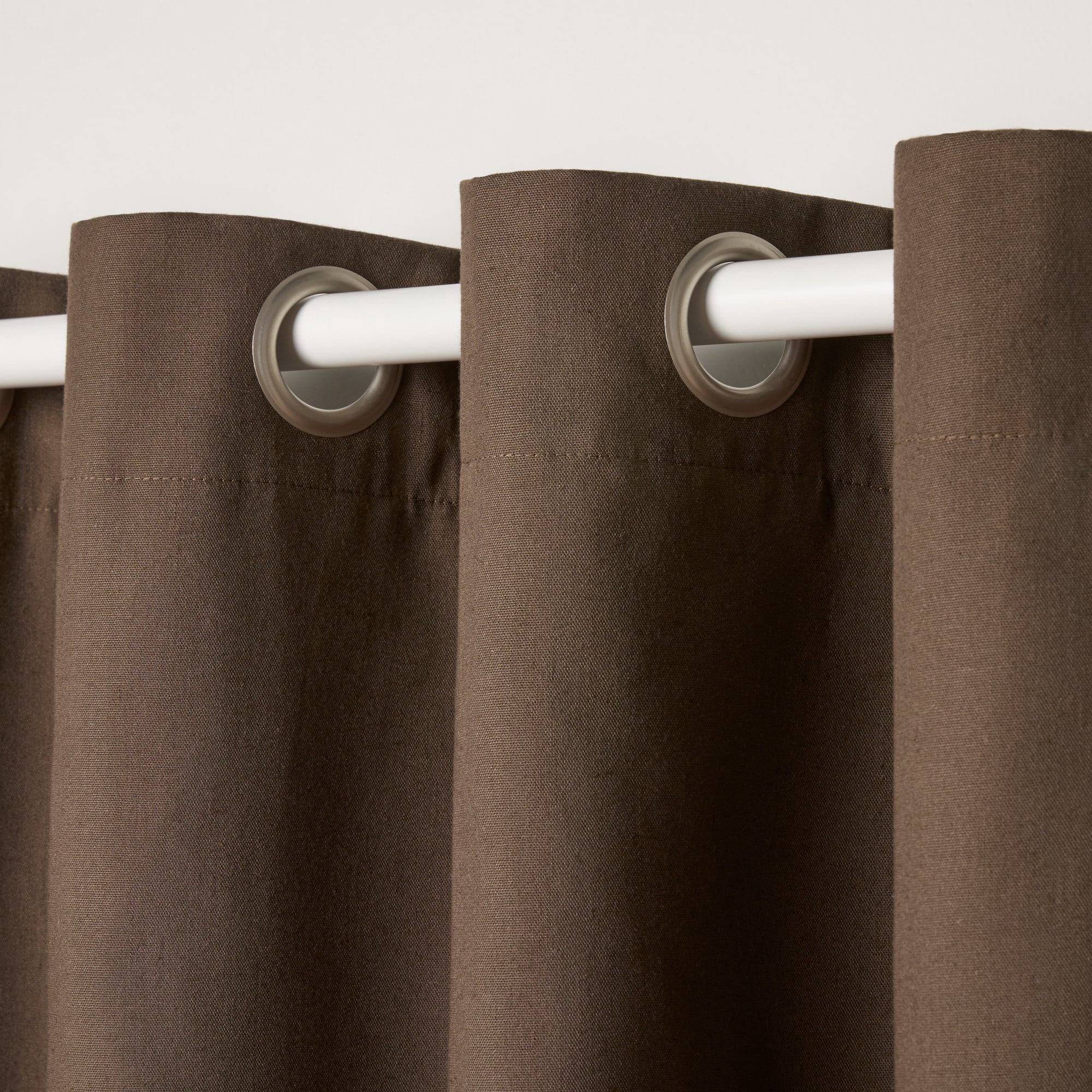 TOWN & COUNTRY BASICS Bertram Solid Linen Texture Indoor Curtains, Room Darkening with Energy Efficient Lining, Grommet Top, 2-Pack Set, Coffee Brown, 50"x84"
