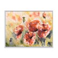 thumbnail image 1 of Designart Coquelicot rouge sur un champ ART MURAL À CADRE FLOTTÉ, 1 of 4
