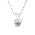 thumbnail image 2 of Delight Jewelry Silvertone Pink & Purple Butterfly on Large Flower Silvertone Dream Big Pendant Necklace, 25", 2 of 4