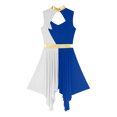 thumbnail image 4 of iiniim Costume de Danse Lyrique Sans Manches pour Femmes Robe de Danse Lituricale Bleu&Blanc P, 4 of 5
