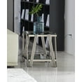 thumbnail image 2 of 20 Inch Square End Table with Double-Layer Tempered Glass, Modern Stainless Steel Side Table for Living Room & Home Office, Storage Coffee Table, Silver & Clear, 2 of 10