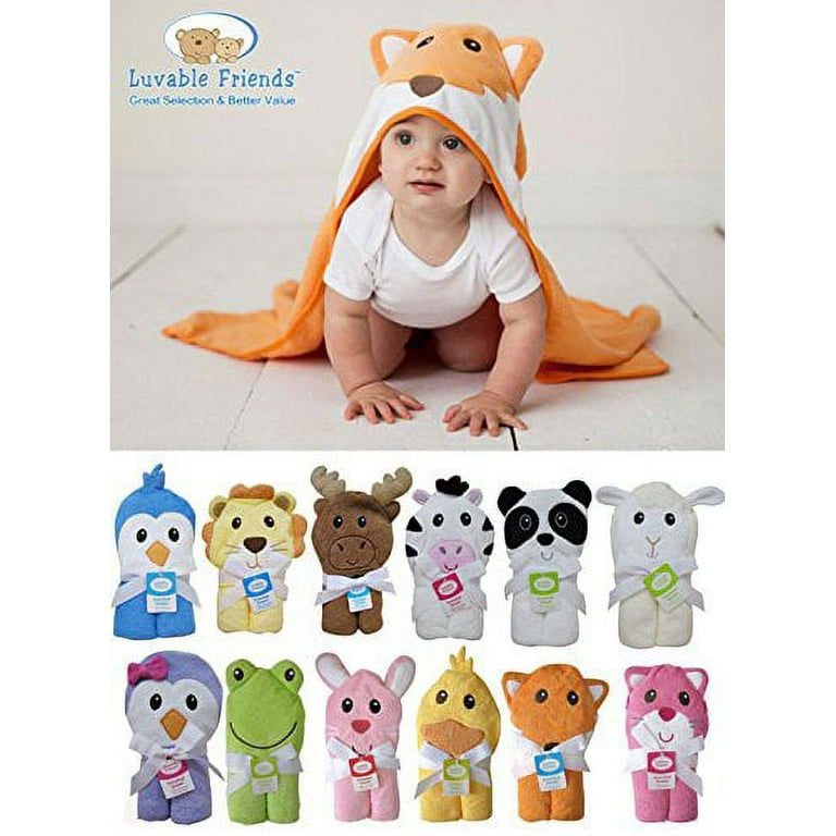 Luvable Friends Baby Unisex Cotton Animal Face Hooded Towel Panda One Size Walmart