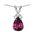 thumbnail image 2 of Star K� Pear Shape 8x6mm Genuine Rhodolite Rabbit Ear Pendant Necklace, 2 of 9