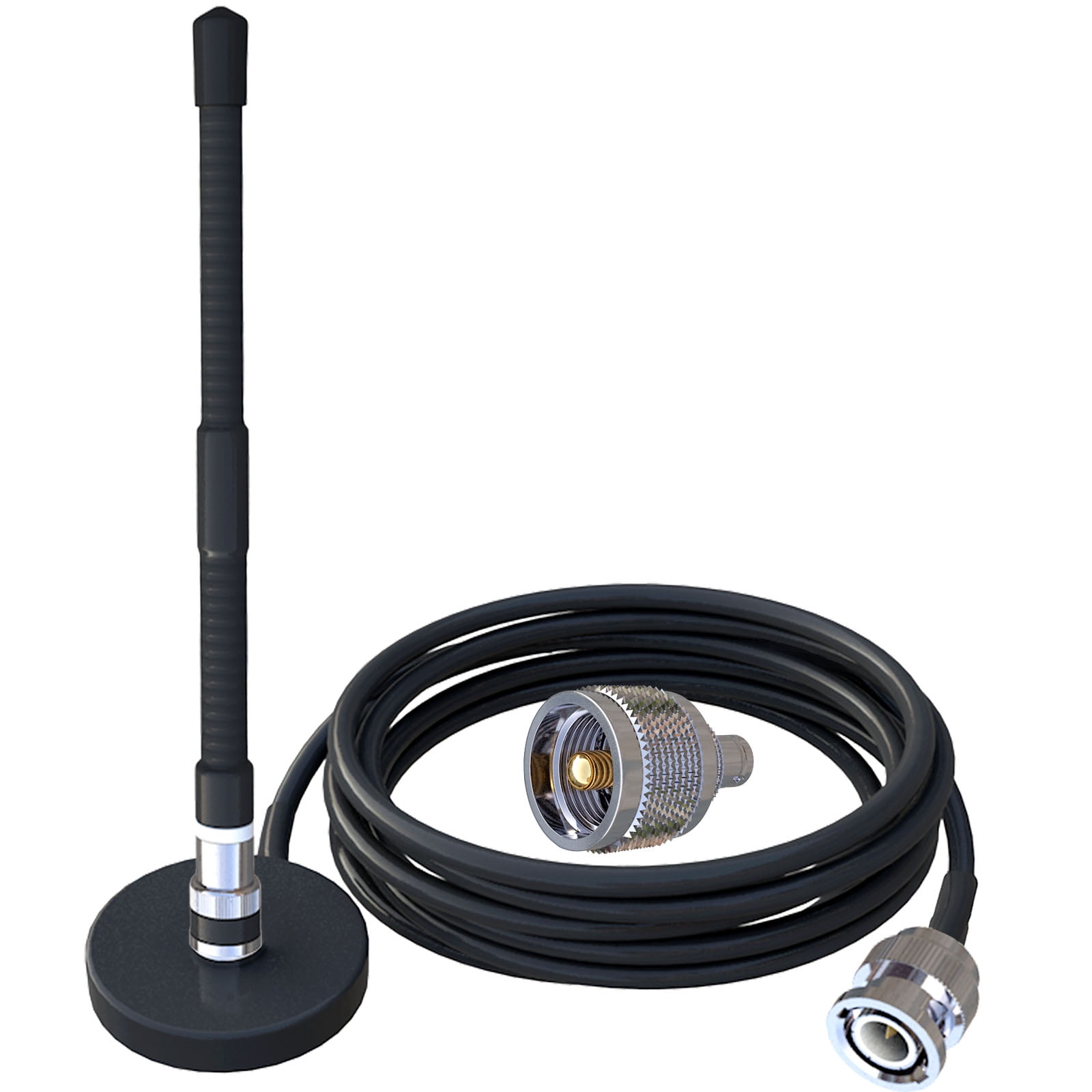 ELECTCHN CB Antenna 27MHz Soft Whip with Base, RG58 BNC