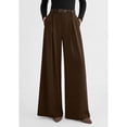 thumbnail image 5 of Womens Spring Wide Leg Trousers Loose Pleated Long Flowy Palazzo Work Pants with Pockets Brown S, 5 of 8