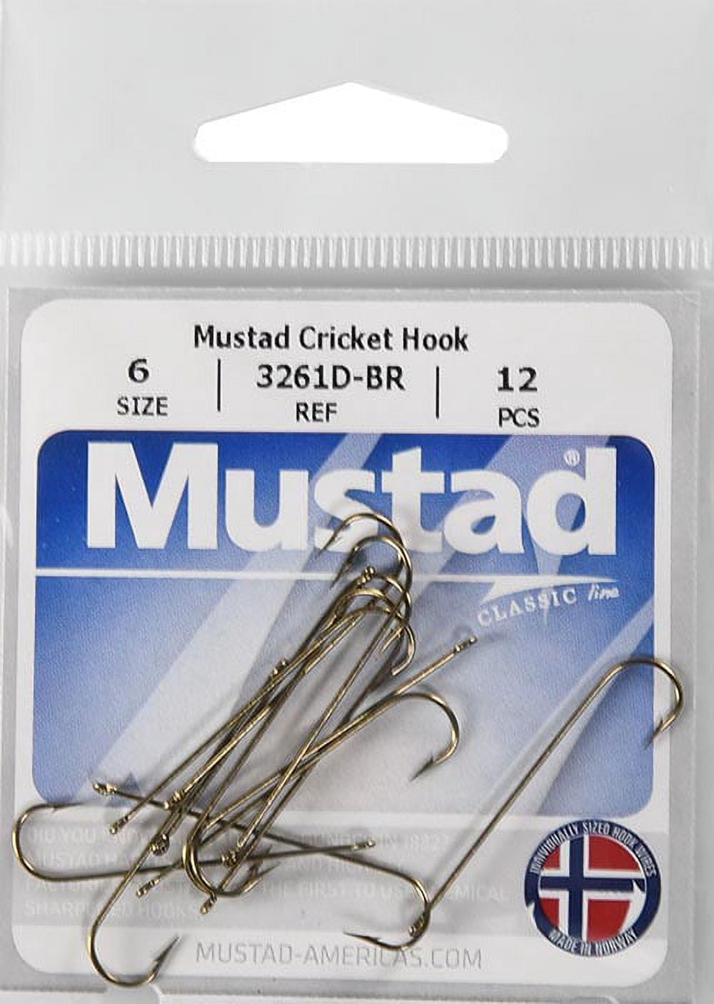 Mustad Aberdeen Cricket Hook - Size: #6 (Bronze) 12pc