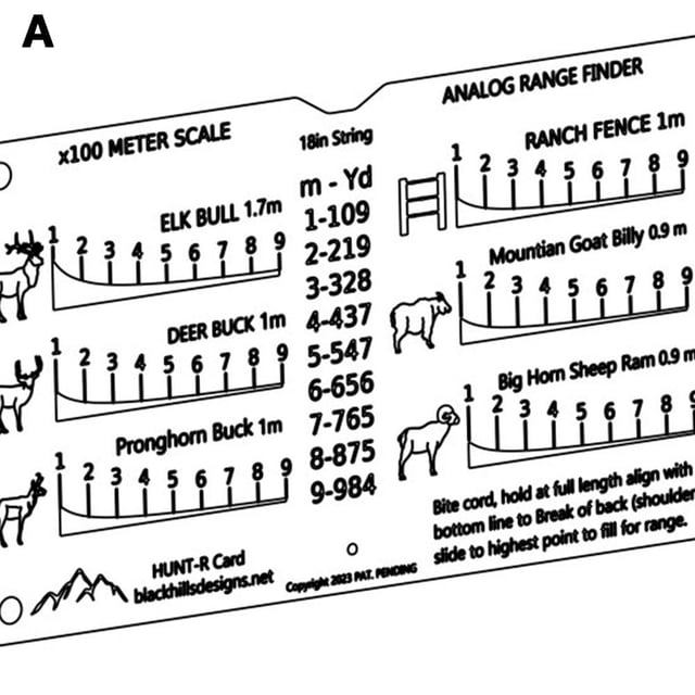 Creative Range-R Card Family Bundle Outdoor Hunting Ruler Template Tool