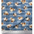 thumbnail image 1 of Soimoi Rayon Fabric Love Text & Puppies Dog Decor Fabric Printed Yard 42 Inch Wide, 1 of 3