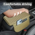 thumbnail image 3 of GrowAlong  Universal Car Center Console Armrest Cover for Vehicle, Beige PU Leather Pad Protector With 2 Storage Bag, 3 of 7