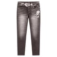 thumbnail image 6 of VBVC Women's Denim-Look Capri Leggings,High Waisted Stretchy Faux Jeans Capris For Women,Ladies Floral Embellished Casual Yoga Pants,Gray,S-2XL, 6 of 7