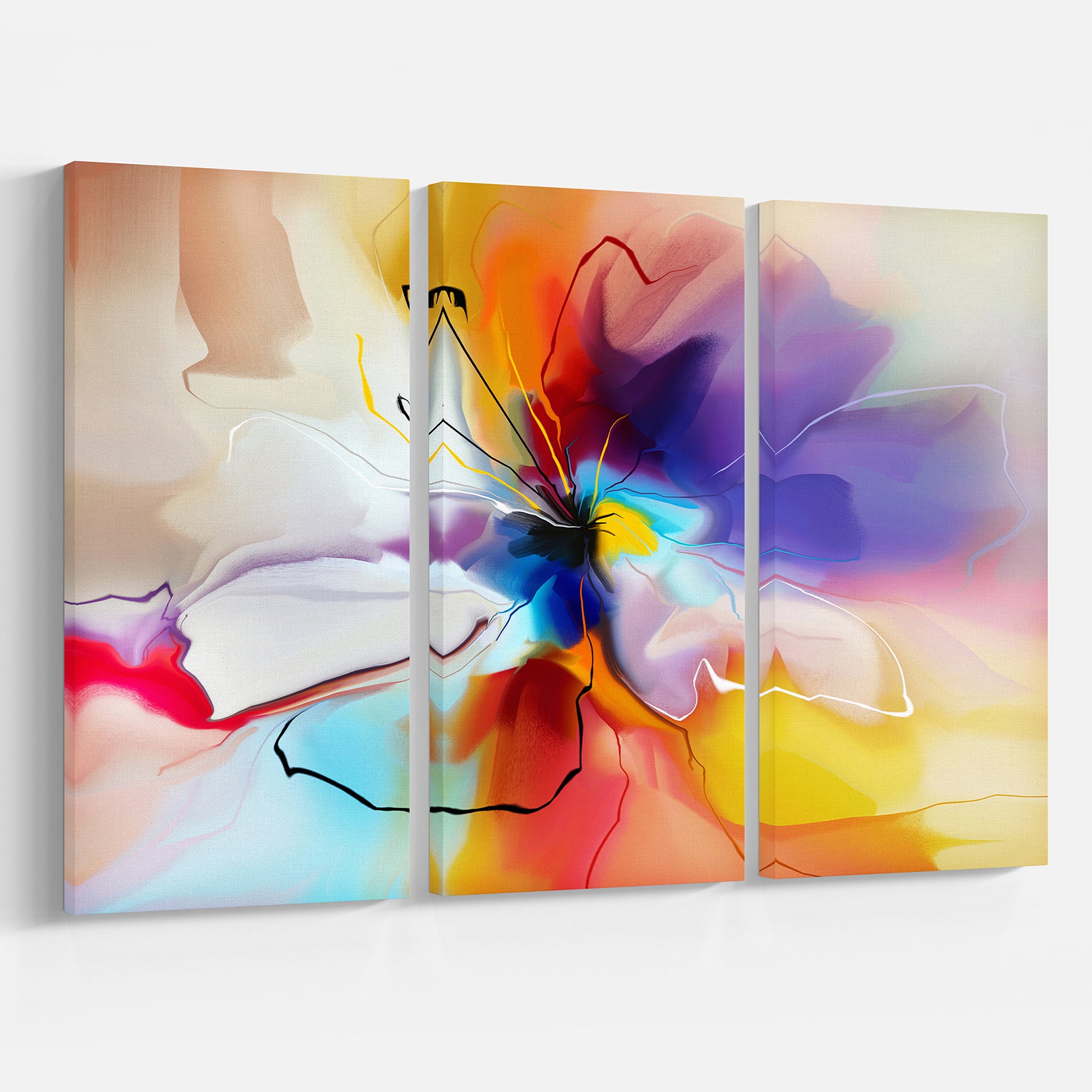 Designart 'Creative Flower in Multiple Colors ' Floral canvas art