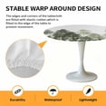 thumbnail image 6 of Pine Tree Forest Elastic Fitted Round Table Cover Forest Green Waterproof Outdoor Tablecloth for Holiday Party, Picnic, Patio & Dining Fits Tables Up to 55"-60", 6 of 8