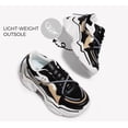 thumbnail image 6 of LUCKY STEP Fashion Colorblock Chunky Sneakers Retro Dad Casual Shoes,Black&White,Womens, 6 of 10