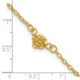 thumbnail image 4 of Auriga Fine Jewelry 925 Sterling Silver Gold-tone Flower Charm 9in Anklet for Women, 4 of 6