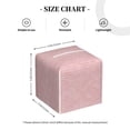thumbnail image 3 of Uemuo Pink Stripes Tissue Box Cover Holder, Square with Bottom Belt - PVC Leather Decorative Organizer for Tabletop, Bathroom, Car, Office, 3 of 8