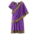 thumbnail image 1 of Felwors Robe de Princesse à Manches Courtes pour Fille, Imprimés Violets, Robes de Danse et de Fête, 1 of 5