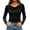 Black, variant on Asxite Women Plus Size Fall Winter Tops Round Neck Long Sleeve Solid Pile Collar Waist Ruched Ribbed Shirts