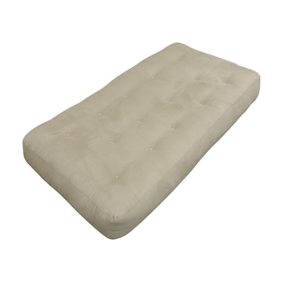 4 Inch Futon Mattress - Microfiber Chair Mattress - Tan Cottage Style - Firm Support - Homestock
