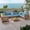 Teak Finish/ Blue, variant on Graham Outdoor 9 Seater Acacia Wood Sectional Sofa Set, Teak Finish, Beige