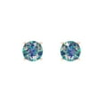 thumbnail image 3 of 0.5 Ct Round Cut Studs Blue Moissanite 14K Rose Solid Solid Gold Everyday Dainty Earrings Screw Back, 3 of 7