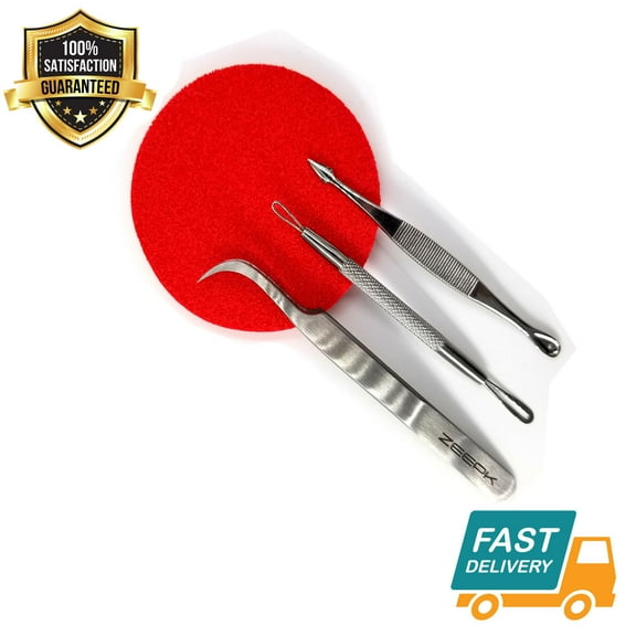 4PCS Blackhead Acne Pimple Blemish Extractor Remover Tool Kit Curved Tweezers