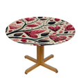 thumbnail image 3 of Wuche  Happy Valentine's Day Tree Love Heart Round Fitted Tablecloth Elastic Edge Waterproof Oil-Proof Table Cover Stain-Resistant Table Cloth Fits Round Tables, 3 of 7