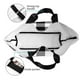thumbnail image 4 of Balery White And Black Plaid Bolsa Tote Estilo Estético con Cremalleras, Bolsa de Hombro, Bolsa de Compras Grande y Plegable, 4 of 8