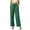 Green, variant on Women's Effortless Wide Leg High Waisted Pants Relaxed Casual Slouchy Trousers Vertical Pinstripe Ribbed Textures Slacks L
