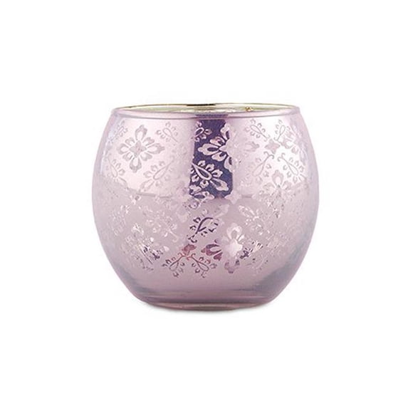 Weddingstar 9550-04 Small Glass Globe Votive Holder with Reflective Lace Pattern Lavender