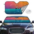 thumbnail image 2 of Haiem Lighthouse and Whale Car Windshield Sun Shade - Blocks UV Rays Sun Visor Protector, Sunshade to Keep Your Vehicle Cool, Universal Fit SUV Van Sedan-Medium, 2 of 7