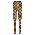 thumbnail image 4 of Christmas Leggings Women's Santa Claus/Buffalo Plaid Print High Waist Underpants Slim Fit Gym Jegging Tights, 4 of 5