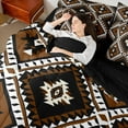 thumbnail image 4 of jejeloiu Vintage Aztec Rhombus 7-Piece Twin Bedding Sets,Brown Black White Bedding Comforter Set,Boho Tribal Geometric Sheet Sets For Kids,Luxury Bedroom Decor Reversible, 4 of 8
