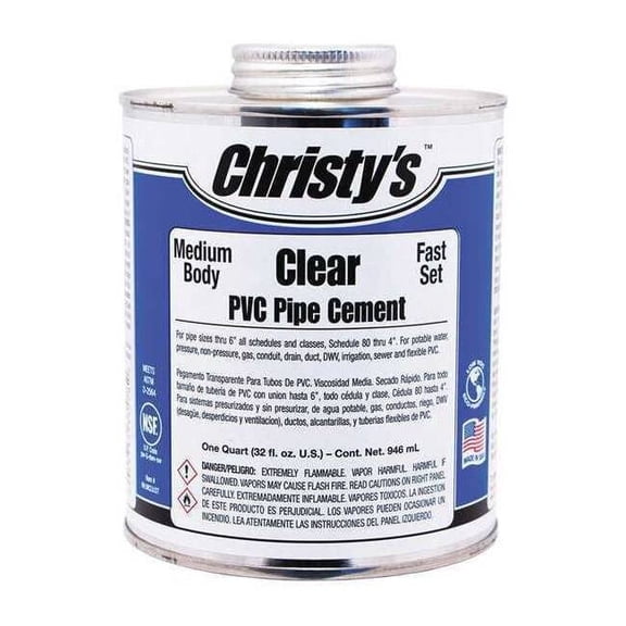 Christys Pipe Cement,Clear,32 oz. RH-MCLV-QT-12