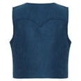 thumbnail image 2 of Alvivi Kids Boys Western Cowboy Dress Up Vest Halloween Cosplay Party Waistcoat 6-16 Navy Blue 14, 2 of 7