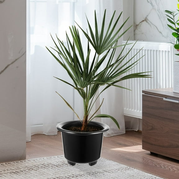 PTOOTP Black Plastic Plant Pot, Indoor and Outdoor Planter for Orchids and Small Plants, Multipurpose Garden Container