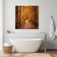 thumbnail image 3 of Orange Forest Wall Art Painting on Canvas, Fall Tree Botanical Maple Leaf Canvas Art Home Prints Wall Art Framed Modern Artwork for Living Room Bedroom Wall Decor 16x16in, 3 of 9