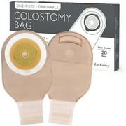 LotFancy Colostomy Bag, 20 Pack Ostomy Bag, One-Piece Drainable Pouches with Closure for Colonoscopy
