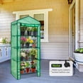 thumbnail image 4 of EAGLE PEAK Indoor Outdoor Portable 4-Tier Mini Greenhouse W/PE Cover, Roll-up Zipper Door & Wheels, Green, 4 of 8
