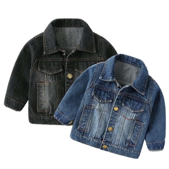Esaierr 9M-5Y Toddler Baby Denim Jacket for Boy Girls Multi Pockets Cowboy Outwear Casual Clothes Button Jeans Jacket Tops Stylish Denim Coat Spring Fall