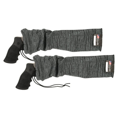 Allen Company 14 Knit Firearm Sock 2-Pack Heather Gray Handgun Gun Case Polyester 1314KIT