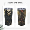 thumbnail image 3 of Grim Reaper Skeleton Skull Art Stainless Steel Tumbler with Lid and Straw 20oz Vacuum Insulated Travel Mug for Hot & Cold Drinks Coffee Wine Water Cup, 3 of 7
