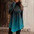 thumbnail image 1 of DPTALR Women Temperament Solid Color Long Sleeved Round Neck Irregular Long Sleeved T-shirt, 1 of 5