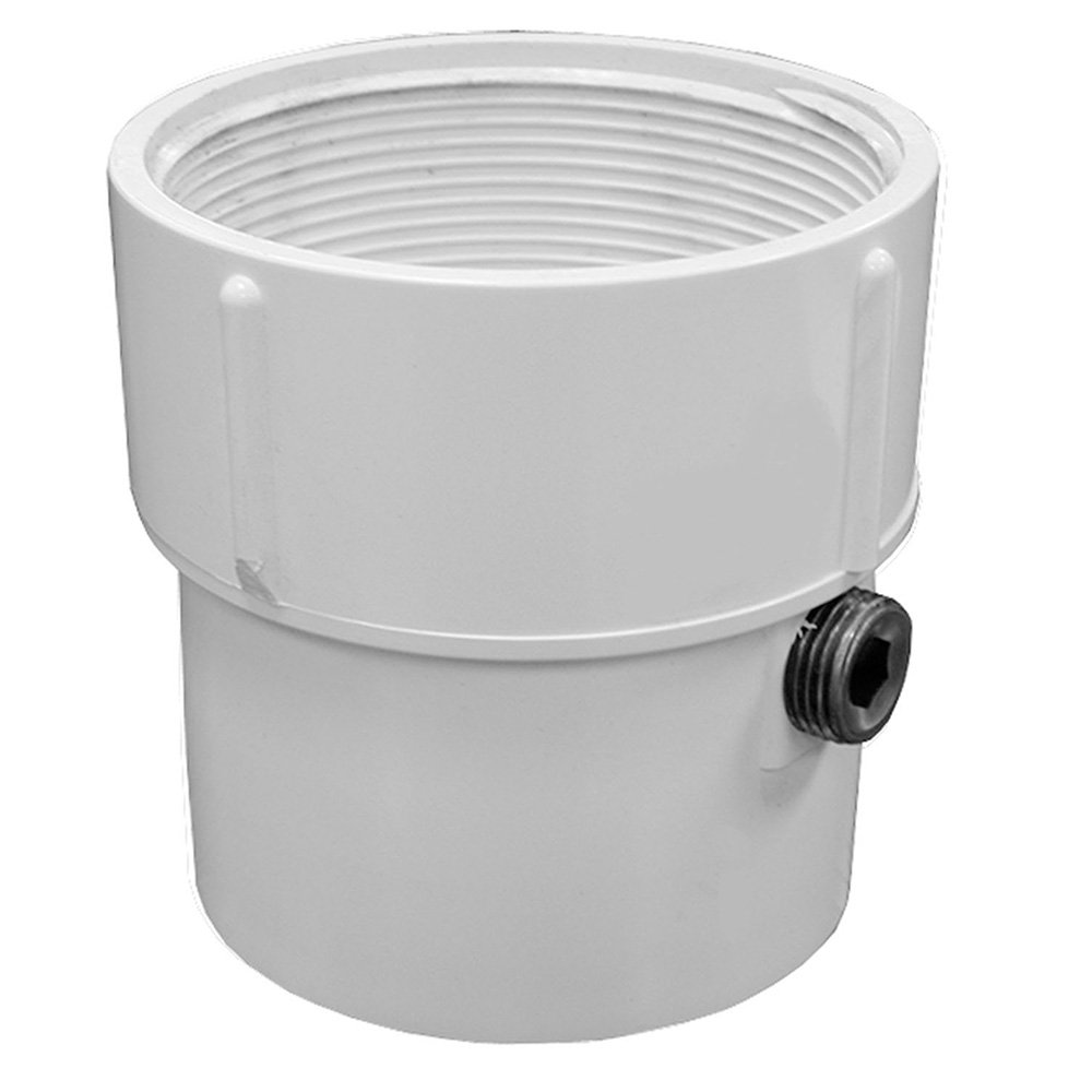 3" x 4" PVC Pipe Fit Drain Base with Primer Tap, for 31/2" Spud,PartNo
