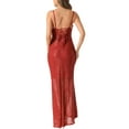 thumbnail image 3 of INSPIRE CHIC Women's Sequin Evening Dress V Neck Spaghetti Straps Maxi Split Gown Dresses, 3 of 6